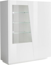 Vitrine >Viterbo< in Weiß-Hochglanz -...