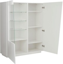 Vitrine >Viterbo< in Weiß-Hochglanz - 120x146x43cm (BxHxT)