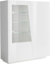 Vitrine >Viterbo< in Weiß-Hochglanz -...