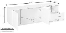 TV-Board >Viterbo< in Schiefer Nachbildung - 150x46x43cm (BxHxT)
