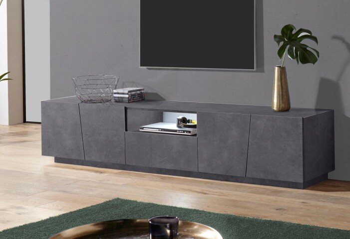 TV-Board >Viterbo< in Schiefer Nachbildung - 220x46x43cm (BxHxT)