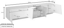 TV-Board >Viterbo< in Weiß-Hochglanz - 220x46x43cm (BxHxT)