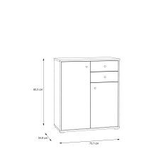 Kommode >Tembi< in Sonoma Eiche - 73,7x85,5x34,8cm (BxHxT)