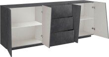 Sideboard >Viterbo< in Schiefer Nachbildung oder Weiß-Hochglanz