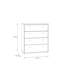 Kommode >Tembi< in Sonoma Eiche - 73,7x85,5x34,8cm (BxHxT)