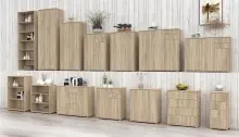 Aktenschrank >Tembi< in Sonoma Eiche - 73,7x197,5x34,8cm (BxHxT)