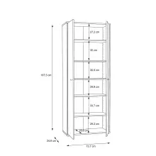 Aktenschrank >Tembi< in Sonoma Eiche - 73,7x197,5x34,8cm (BxHxT)