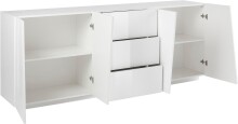 Sideboard >Viterbo< in Weiß-Hochglanz - 220x86x43cm (BxHxT)