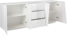 Sideboard >Viterbo< in Weiß-Hochglanz - 220x86x43cm (BxHxT)