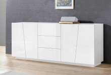 Sideboard >Viterbo< in Weiß-Hochglanz -...
