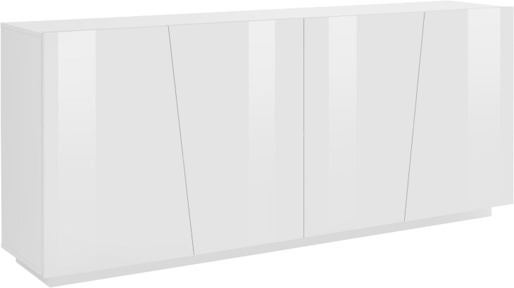 Sideboard >Viterbo< in Weiß-Hochglanz - 200x86x43cm (BxHxT)