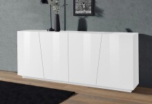 Sideboard >Viterbo< in Weiß-Hochglanz - 200x86x43cm (BxHxT)