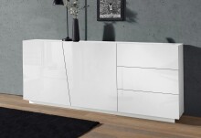 Sideboard >Viterbo< in Weiß-Hochglanz -...