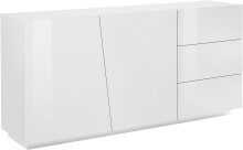 Sideboard >Viterbo< in Weiß-Hochglanz - 180x86x43cm (BxHxT)