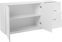 Sideboard >Viterbo< in Weiß-Hochglanz - 180x86x43cm (BxHxT)