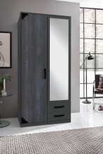 Kleiderschrank >Barton I< in Graphit Digi Steel -...