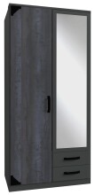 Kleiderschrank >Barton I< in Graphit Digi Steel - 90x198x58cm (BxHxT)