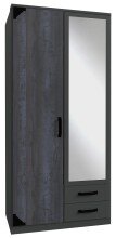 Kleiderschrank >Barton I< in Graphit Digi Steel - 90x198x58cm (BxHxT)