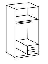 Kleiderschrank >Barton I< in Graphit Digi Steel - 90x198x58cm (BxHxT)