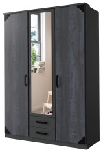 Kleiderschrank >Barton II< in Graphit Digi Steel - 135x198x58cm (BxHxT)