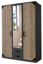 Kleiderschrank >Barton II< in Graphit Silver fir - 135x198x58cm (BxHxT)