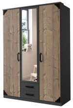 Kleiderschrank >Barton II< in Graphit Silver fir - 135x198x58cm (BxHxT)