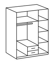 Kleiderschrank >Barton II< in Graphit Silver fir - 135x198x58cm (BxHxT)