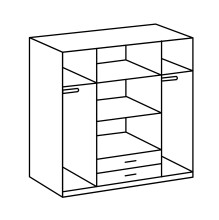 Kleiderschrank >Barton III< in Graphit Digi Steel - 180x198x58cm (BxHxT)
