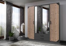 Kleiderschrank >Barton III< in Graphit Silver fir -...