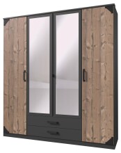 Kleiderschrank >Barton III< in Graphit Silver fir - 180x198x58cm (BxHxT)