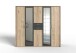 Kleiderschrank >Drugi I< in Artisan Eiche Graphit - 225x208x58cm (BxHxT)