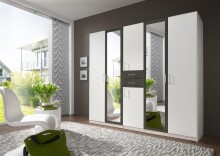 Kleiderschrank >Drugi I< in Weiß Graphit - 225x208x58cm (BxHxT)