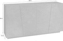 Sideboard >Viterbo< in Weiß-Hochglanz - 160x86x43cm (BxHxT)