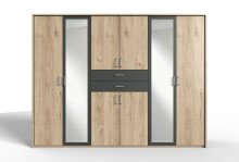 Kleiderschrank >Drugi II< in Artisan Eiche Graphit - 270x208x58cm (BxHxT)