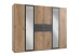 Kleiderschrank >Drugi II< in Plankeneiche Graphit - 270x208x58cm (BxHxT)