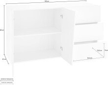 Sideboard >Viterbo< in Schiefer Nachbildung - 140x86x43cm (BxHxT)