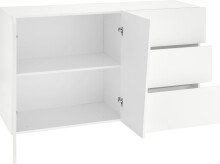 Sideboard >Viterbo< in Weiß-Hochglanz - 140x86x43cm (BxHxT)