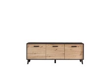 TV-Board >Artona< in Artisan-Eiche, Schwarz - 186x67,9x39,3cm (BxHxT)