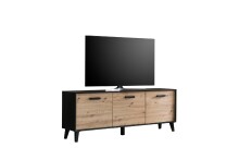 TV-Board >Artona< in Artisan-Eiche, Schwarz - 186x67,9x39,3cm (BxHxT)