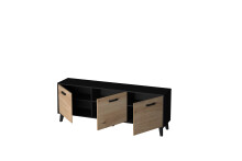 TV-Board >Artona< in Artisan-Eiche, Schwarz - 186x67,9x39,3cm (BxHxT)