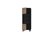 Vitrine >Artona< in Artisan-Eiche, Schwarz - 64,5x198,6x39,3cm (BxHxT)