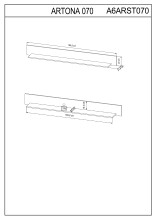 Wandboard >Artona< in Schwarz - 185,6x20x21,6cm (BxHxT)