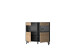 Highboard >Artona< in Artisan-Eiche, Schwarz - 125,3x117,3x39,3cm (BxHxT)