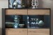 Highboard >Artona< in Artisan-Eiche, Schwarz - 125,3x117,3x39,3cm (BxHxT)