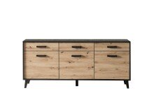 Sideboard >Artona< in Artisan-Eiche, Schwarz -...