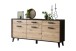 Sideboard >Artona< in Artisan-Eiche, Schwarz - 186x84,9x39,3cm (BxHxT)