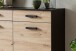 Sideboard >Artona< in Artisan-Eiche, Schwarz - 125,3x84,9x39,3cm (BxHxT)
