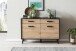 Sideboard >Artona< in Artisan-Eiche, Schwarz - 125,3x84,9x39,3cm (BxHxT)