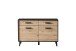 Sideboard >Artona< in Artisan-Eiche, Schwarz - 125,3x84,9x39,3cm (BxHxT)