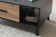 Couchtisch >Artona< in Artisan-Eiche, Schwarz - 125x46,6x65cm (BxHxT)